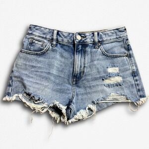PacSun Light Blue Distressed Denim Jean Shorts